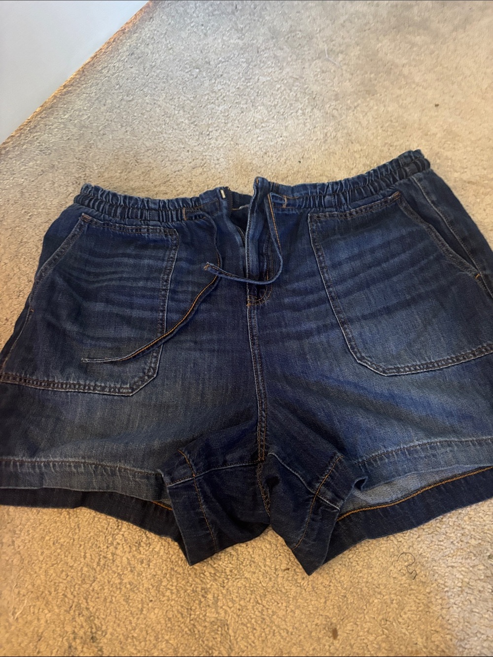 Women's Torrid Dark Blue Denim Drawstring Shorts